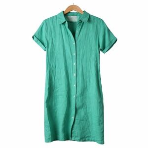 C&C California Green Linen Shirt Dress XS NWT Button Front Casual Summer